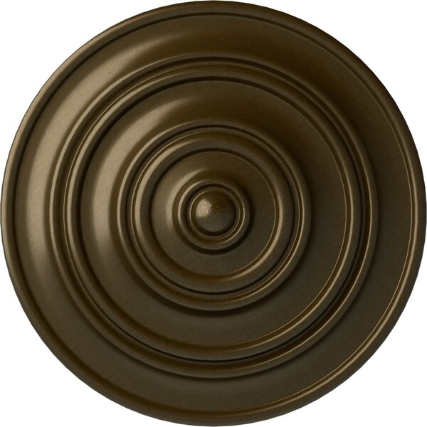 Ekena Millwork Classic Ceiling Medallion (Fits Canopies up to 4 1/8"), Hand-Painted Brass, 13 1/4"OD x 1/2"P CM13CLBRS - main
